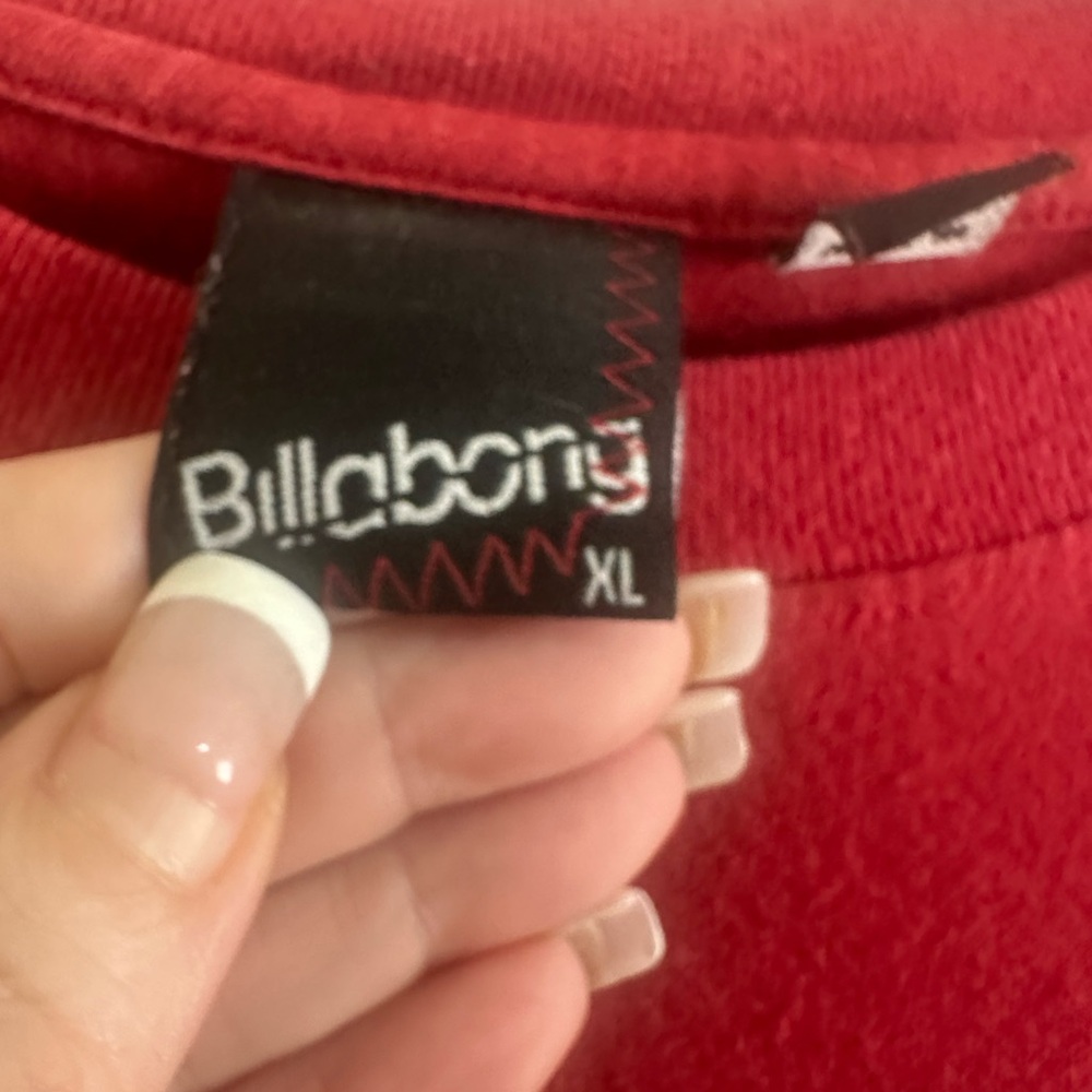 Vintage Billabong Red and Black Thermal Long Sleeves Tee - Picture 2 of 2